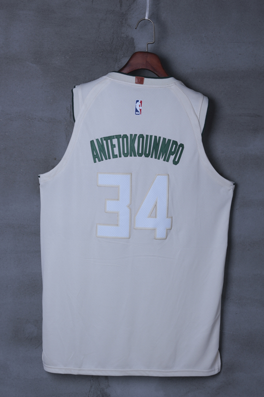 2018 Men Milwaukee Bucks #34 Antetokounmp Cream city edition Nike NBA Jerseys->milwaukee bucks->NBA Jersey